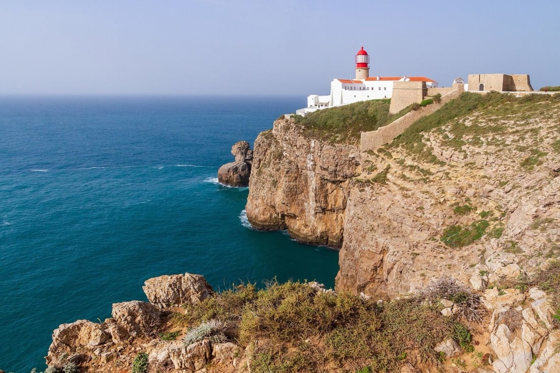 The lighthouse on the cliffs of Cabo de Sao Vicente, Europe's southwestern tip