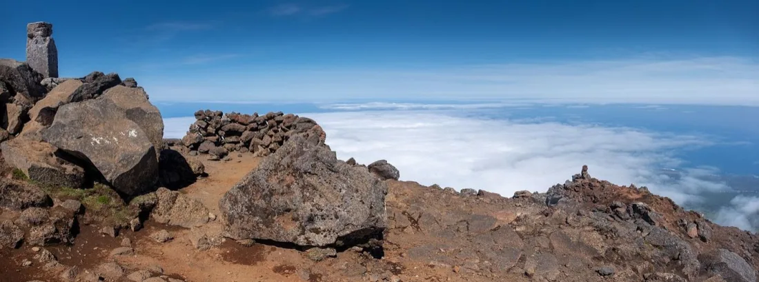On the summit of Mount Pico above the clouds, Azores