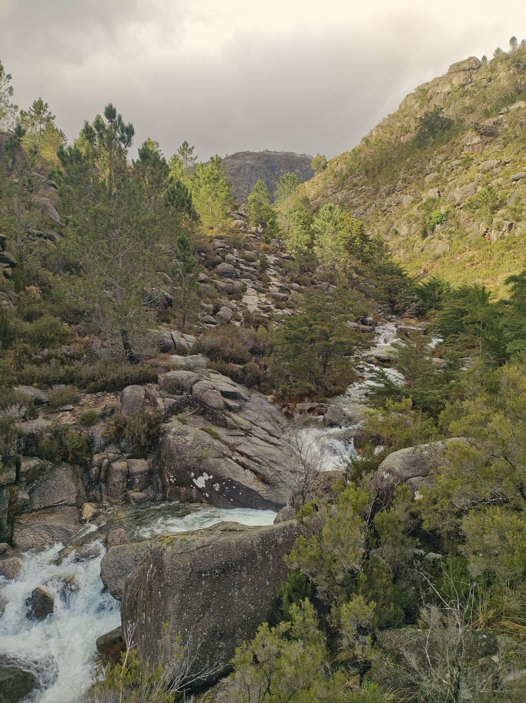 The Arado waterfall dropping through granite pools