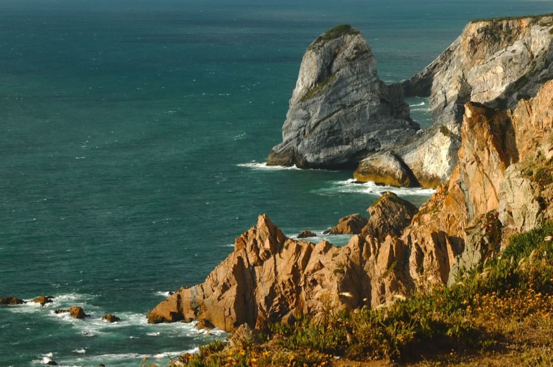 The sea stacks above Praia da Ursa in the Sintra-Cascais Natural Park